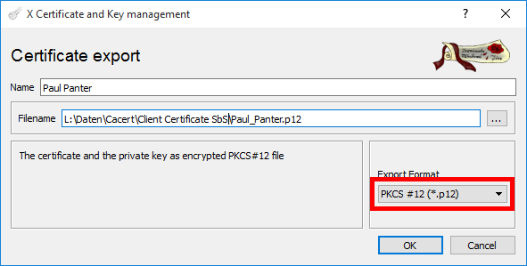 Export certificate 2