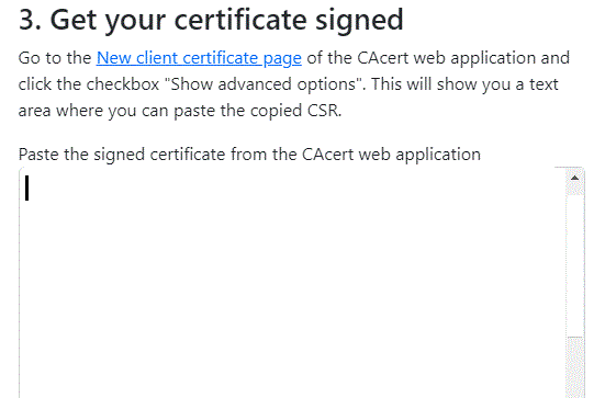 Přenos vydaného certifikátu do aplikace