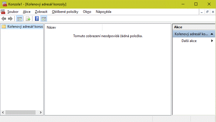 Hlavní okno MMC