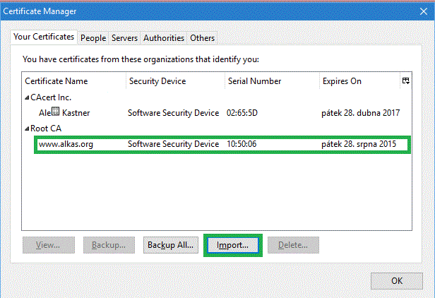 Checking the expired certificate