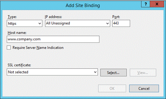 Setting the HTTPS bindings